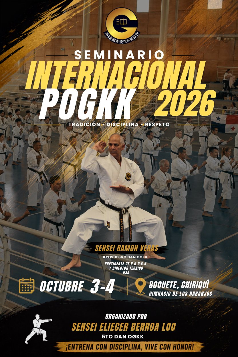Afiche del Seminario Internacional POGKK 2026 con el Sensei Ramón Veras